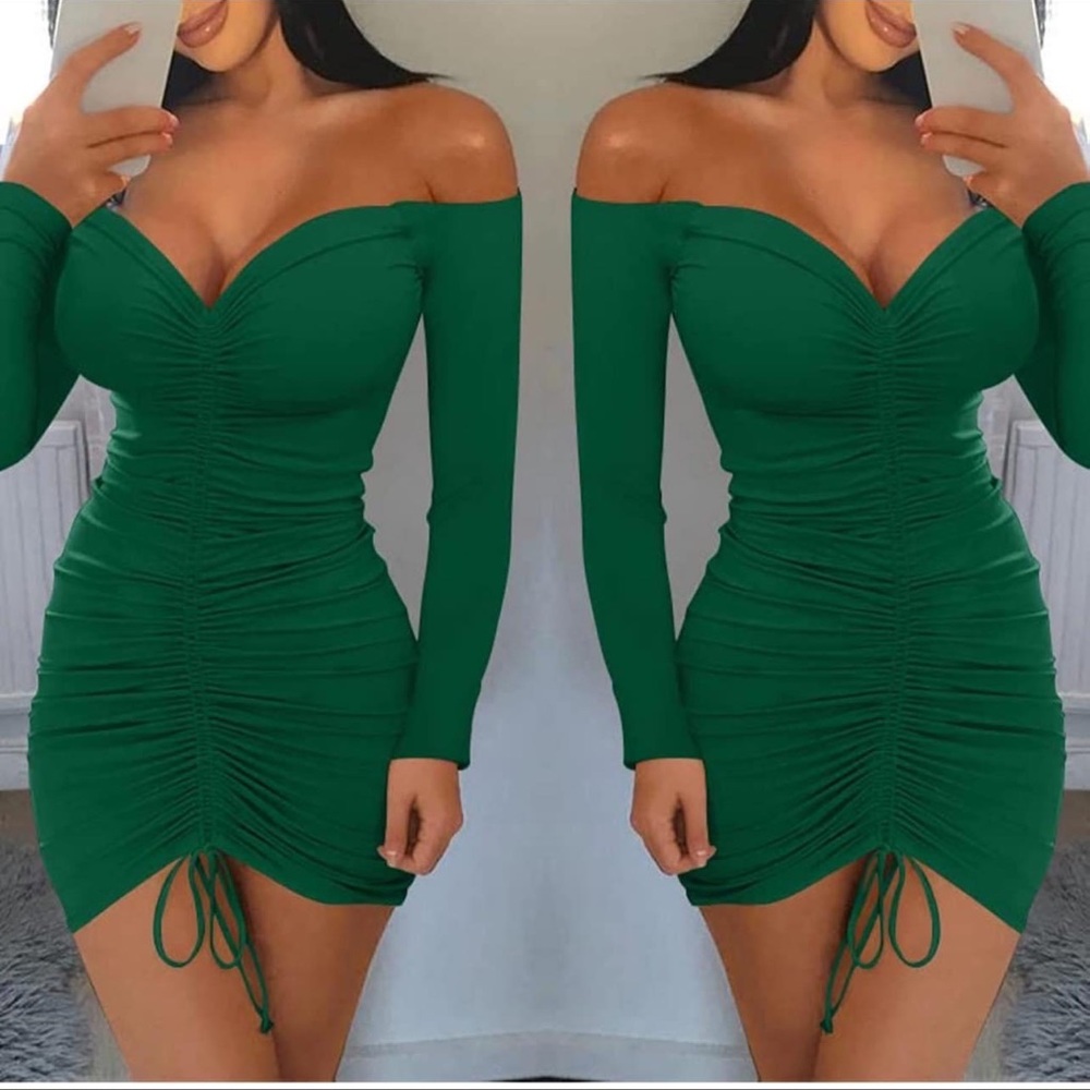 Green fitted dress
